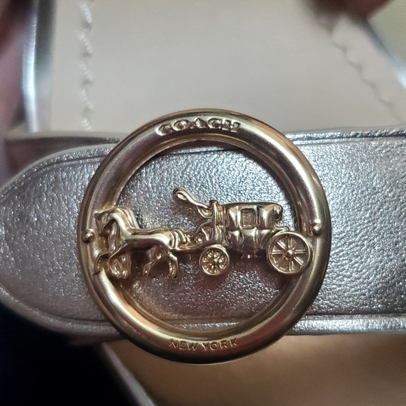 NIB Coach Gold high heeled Sandals - Picture 5 of 10